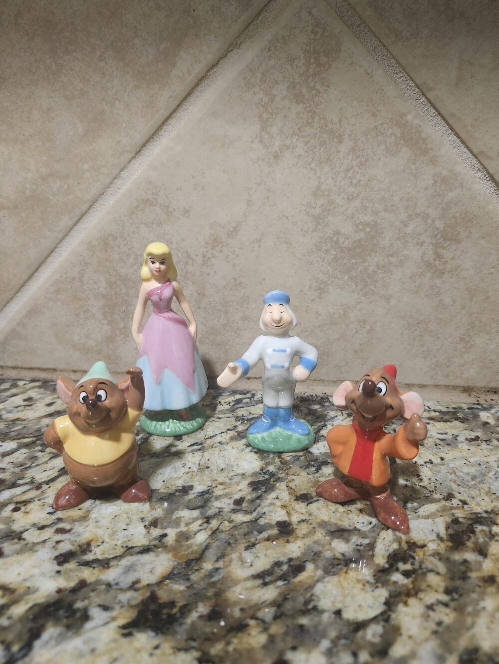 Disney Cinderella Pink Princess and Multicolor Character Figurines Mice